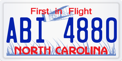NC license plate ABI4880