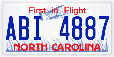 NC license plate ABI4887