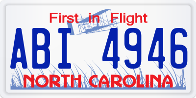 NC license plate ABI4946