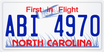 NC license plate ABI4970