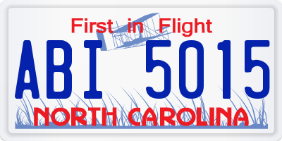 NC license plate ABI5015