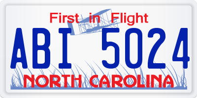 NC license plate ABI5024