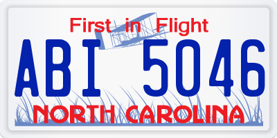 NC license plate ABI5046