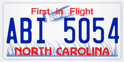 NC license plate ABI5054