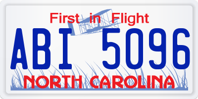 NC license plate ABI5096