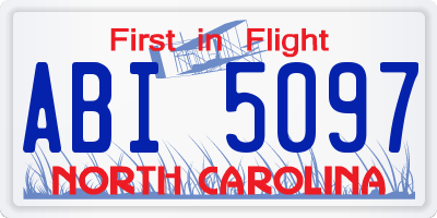 NC license plate ABI5097