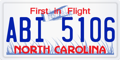 NC license plate ABI5106