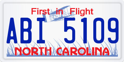 NC license plate ABI5109