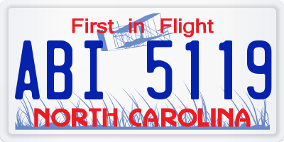 NC license plate ABI5119