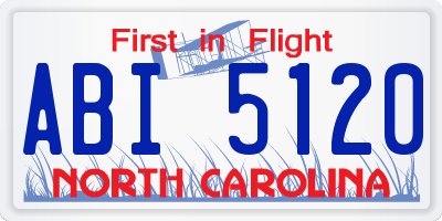NC license plate ABI5120