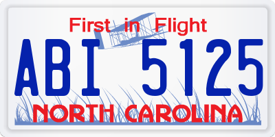 NC license plate ABI5125