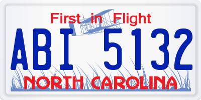 NC license plate ABI5132