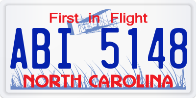 NC license plate ABI5148