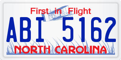 NC license plate ABI5162