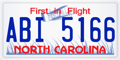 NC license plate ABI5166