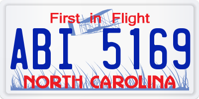 NC license plate ABI5169