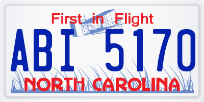 NC license plate ABI5170