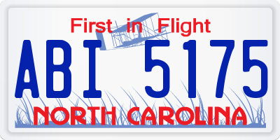 NC license plate ABI5175