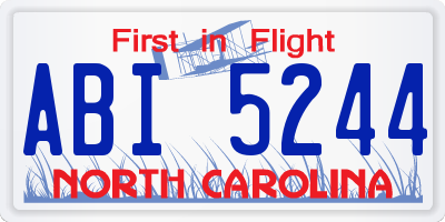 NC license plate ABI5244