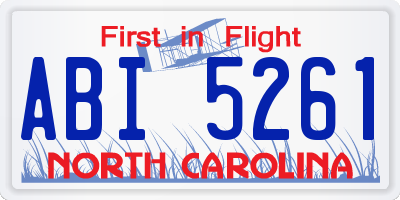 NC license plate ABI5261
