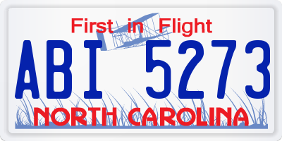 NC license plate ABI5273