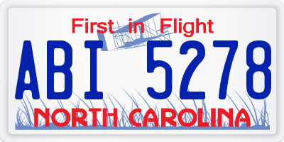 NC license plate ABI5278