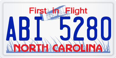 NC license plate ABI5280