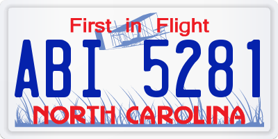 NC license plate ABI5281