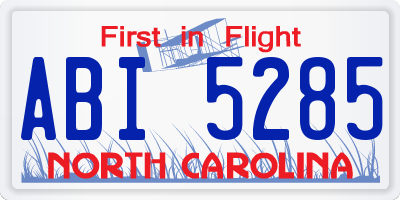 NC license plate ABI5285
