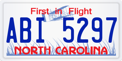NC license plate ABI5297
