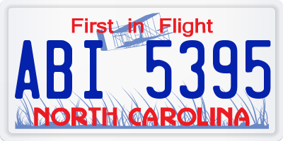 NC license plate ABI5395
