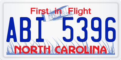 NC license plate ABI5396