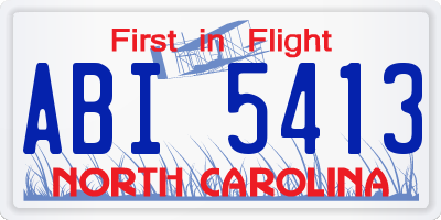 NC license plate ABI5413