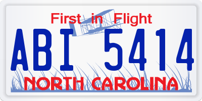 NC license plate ABI5414