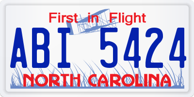 NC license plate ABI5424