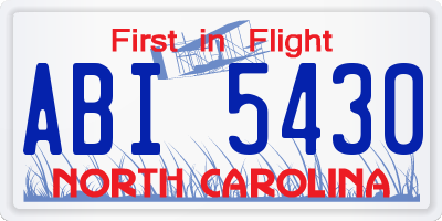 NC license plate ABI5430