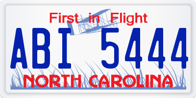 NC license plate ABI5444