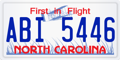 NC license plate ABI5446