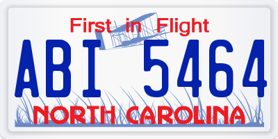 NC license plate ABI5464
