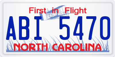 NC license plate ABI5470
