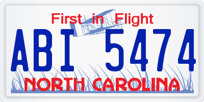 NC license plate ABI5474