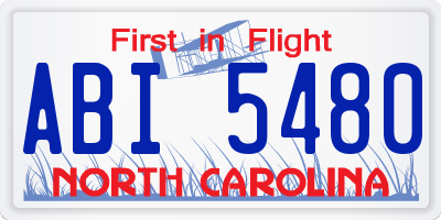NC license plate ABI5480