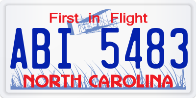 NC license plate ABI5483