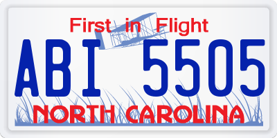 NC license plate ABI5505