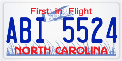 NC license plate ABI5524