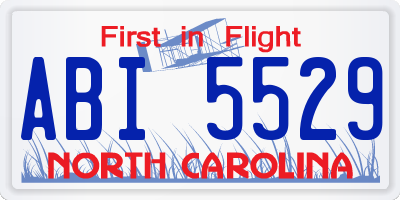 NC license plate ABI5529