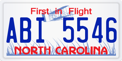 NC license plate ABI5546
