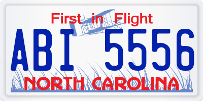 NC license plate ABI5556