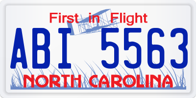 NC license plate ABI5563