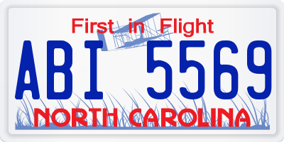 NC license plate ABI5569